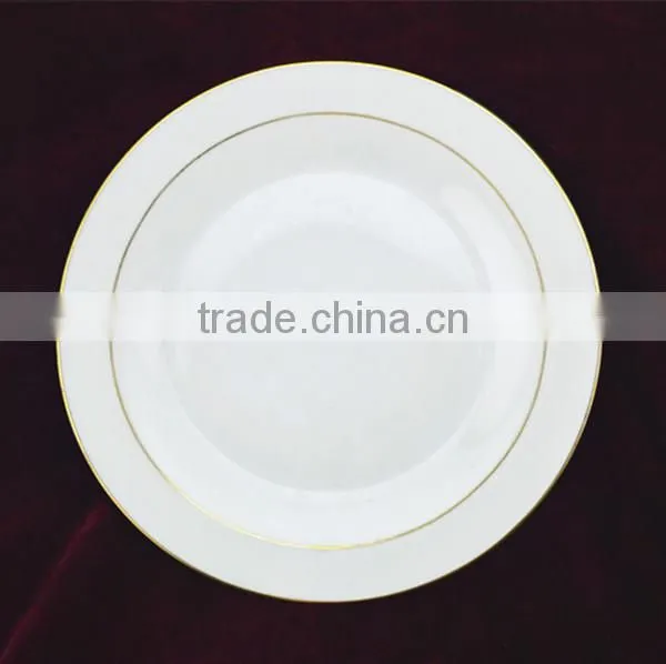 Royal design porcelain 45pcs dinner set gold rim dinnerware, plate and bowl