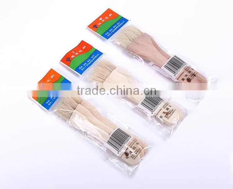 High Quality Round Bbq Grill Wooden Handle Brush