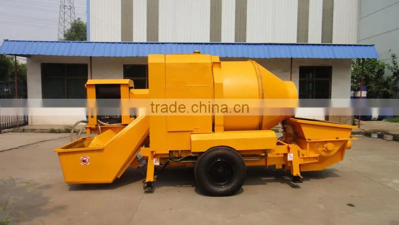 Diesel concrete mixer pump machine with lift hopper