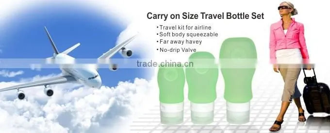 Portable Soft Silicone Travel Bottles Set Refillable Travel Tubes New