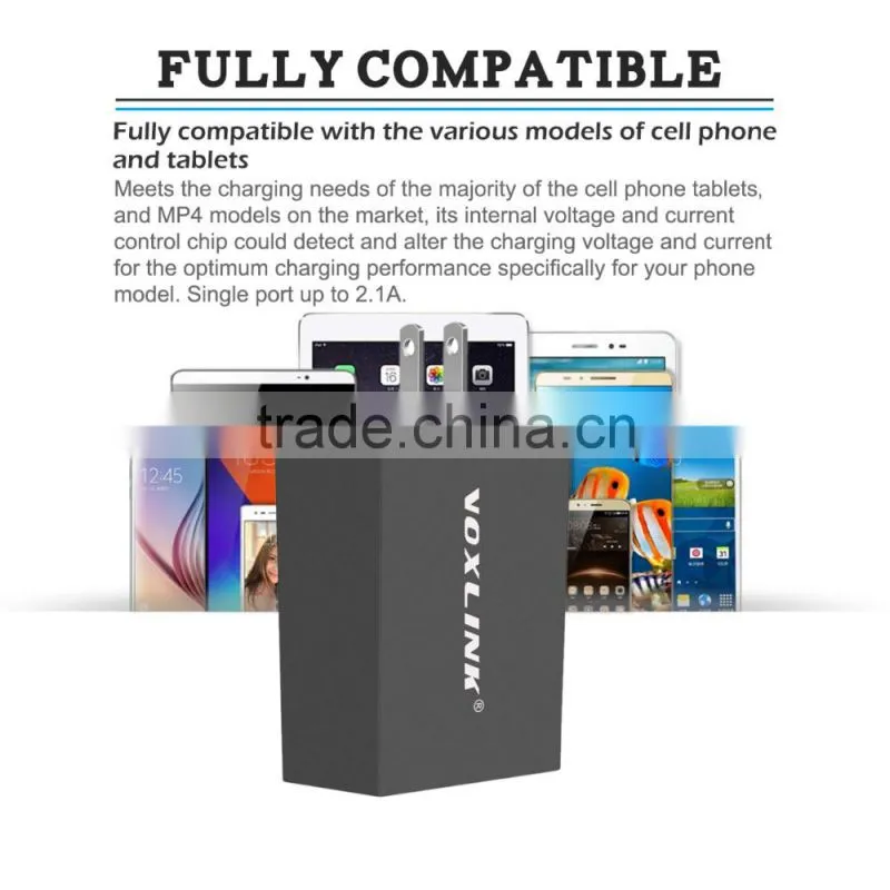 VOXLINK 5V 3A 2 ports usb type c +quick charge 3.0 usb+5v 2.4a usb travel charger adapter with us plug