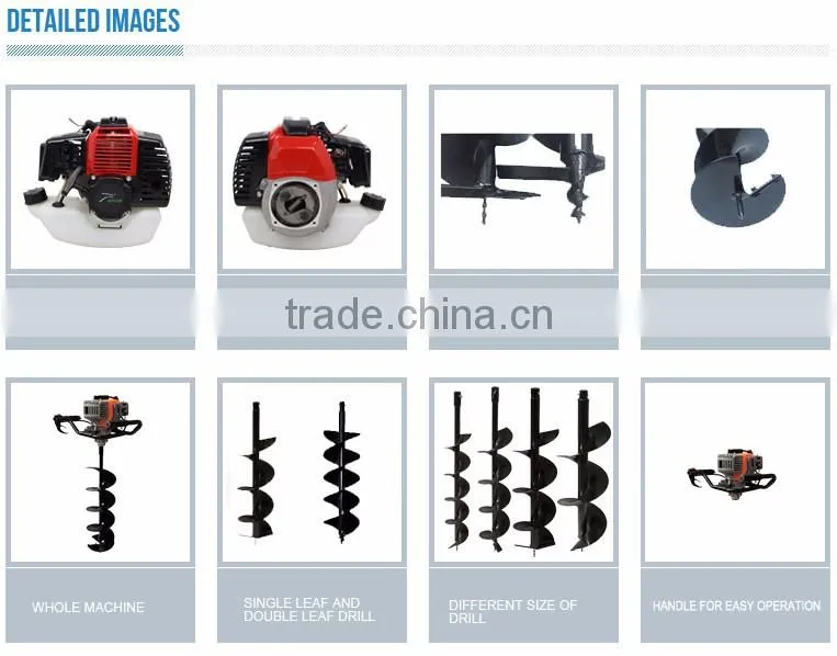 52cc Powerful Gasoline Ground auger with Metal Driller