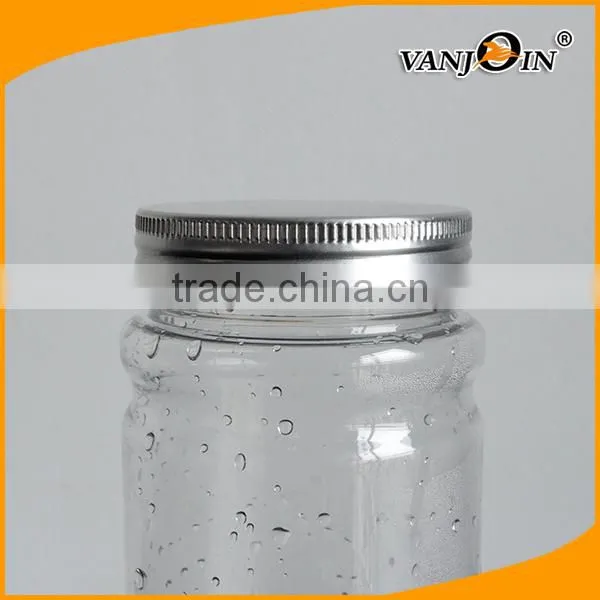 Empty Food Grade Plastic Food Storage Jars 330ml with Aluminum Cap