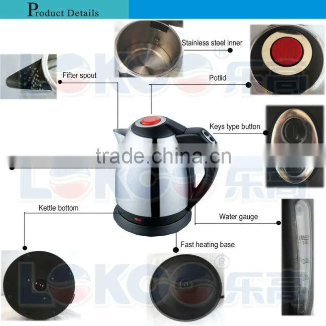 1.8L cordless kettle electric jug