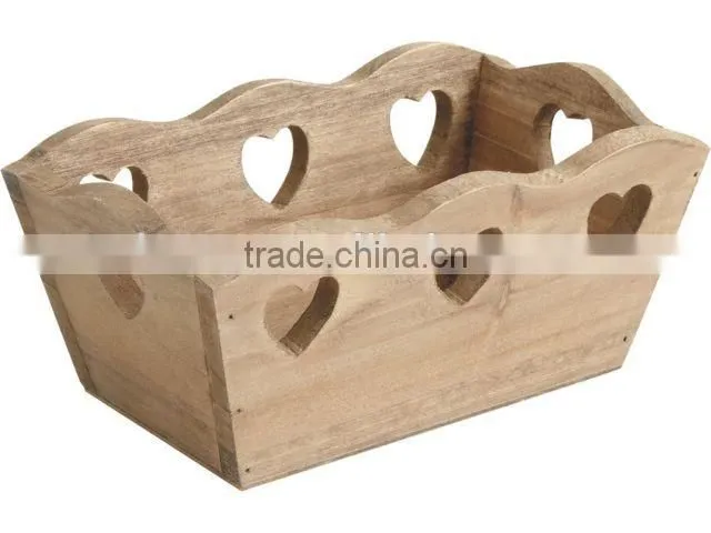 Wooden Storage Boxes Fruit Tray Vintage Look Box Table Storage Box