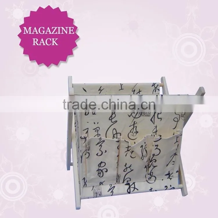 Hot selling wooden magazine race display basket timber, beech wood magazine rack