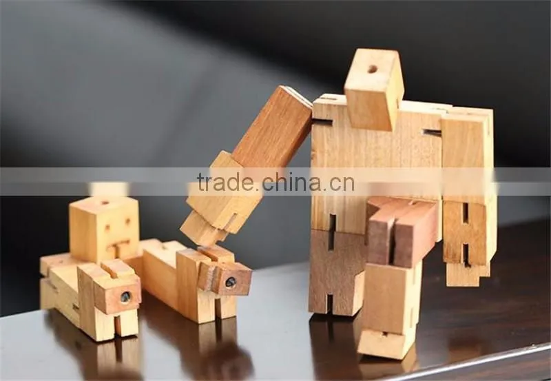 Blocks of wood cube robot Children's creative puzzle toys Amazing shape cube puzzle