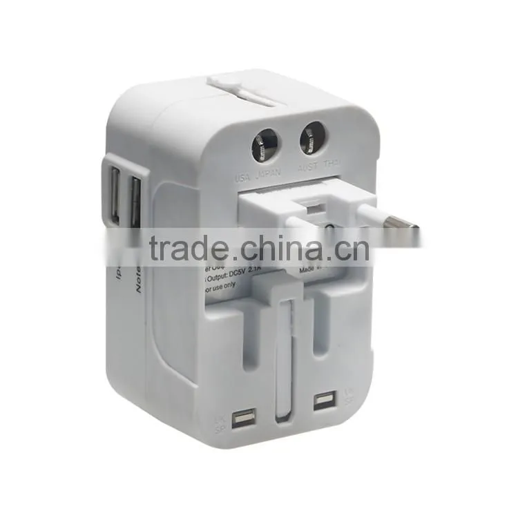 Factory Price USB Universal Portable Travel Plug Unique Travel Plug Superb Quality AC 250V Customized with double USB port
