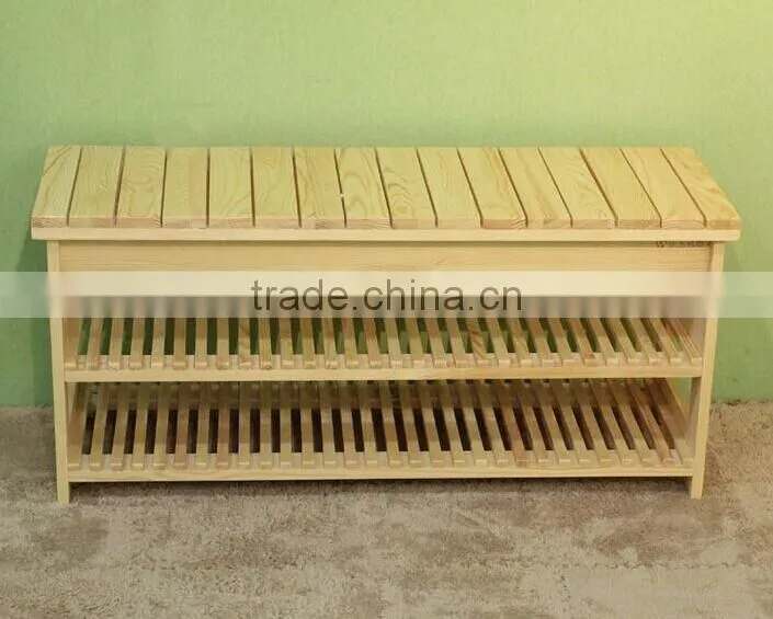 High quality handmade FSC wooden shoe rack wholesale