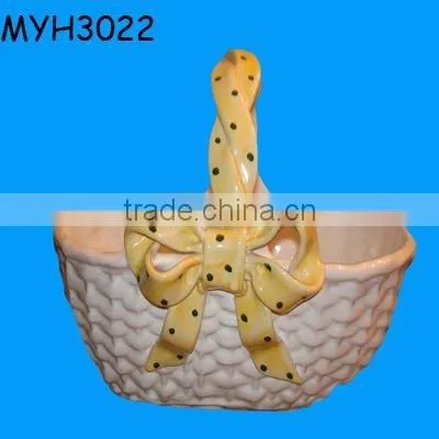 ceramic porcelain flower basket for wedding decoration