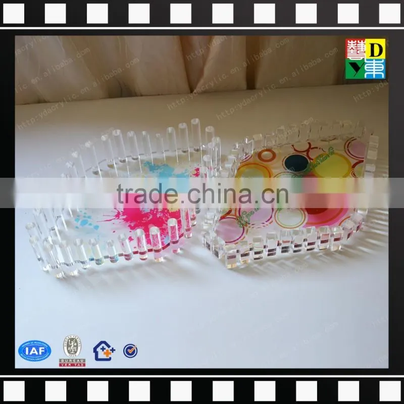 2017 Decorative acrylic serving tray with handle