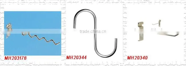 Metal Chrome Plated pegboard clothes Gridwall Hook