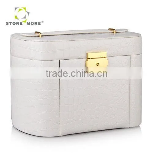 Black Foldable Faux Leather Marble Jewelry Box