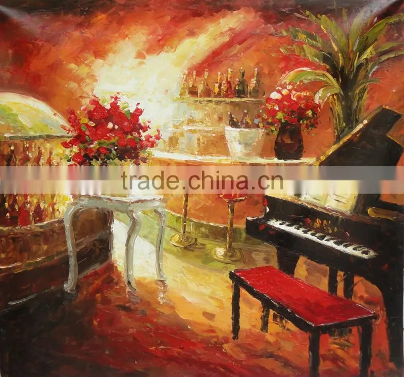 Palette Knife Oil Painting of Bar Corner