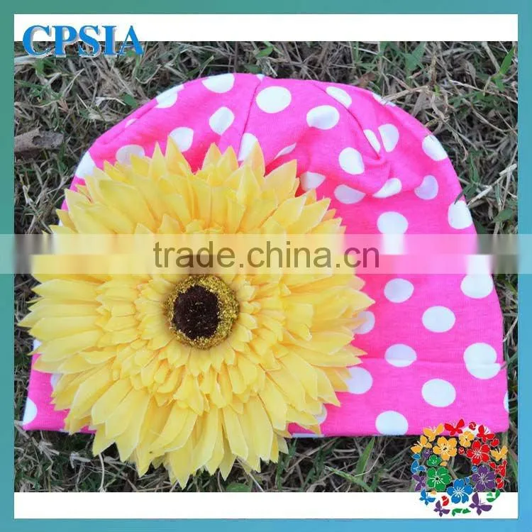 2014 Hot Sale Cheap Pink Cotton Baby Flower Hats Cute Newborn Toddler Baby Cotton Cap