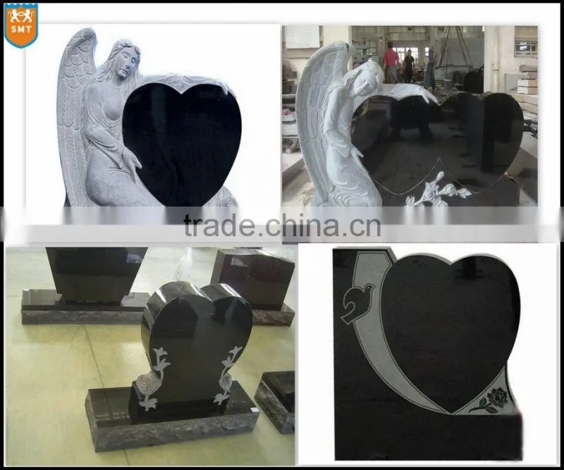 Chinese Shanxi Black Granite Headstone Tombstone & Monument