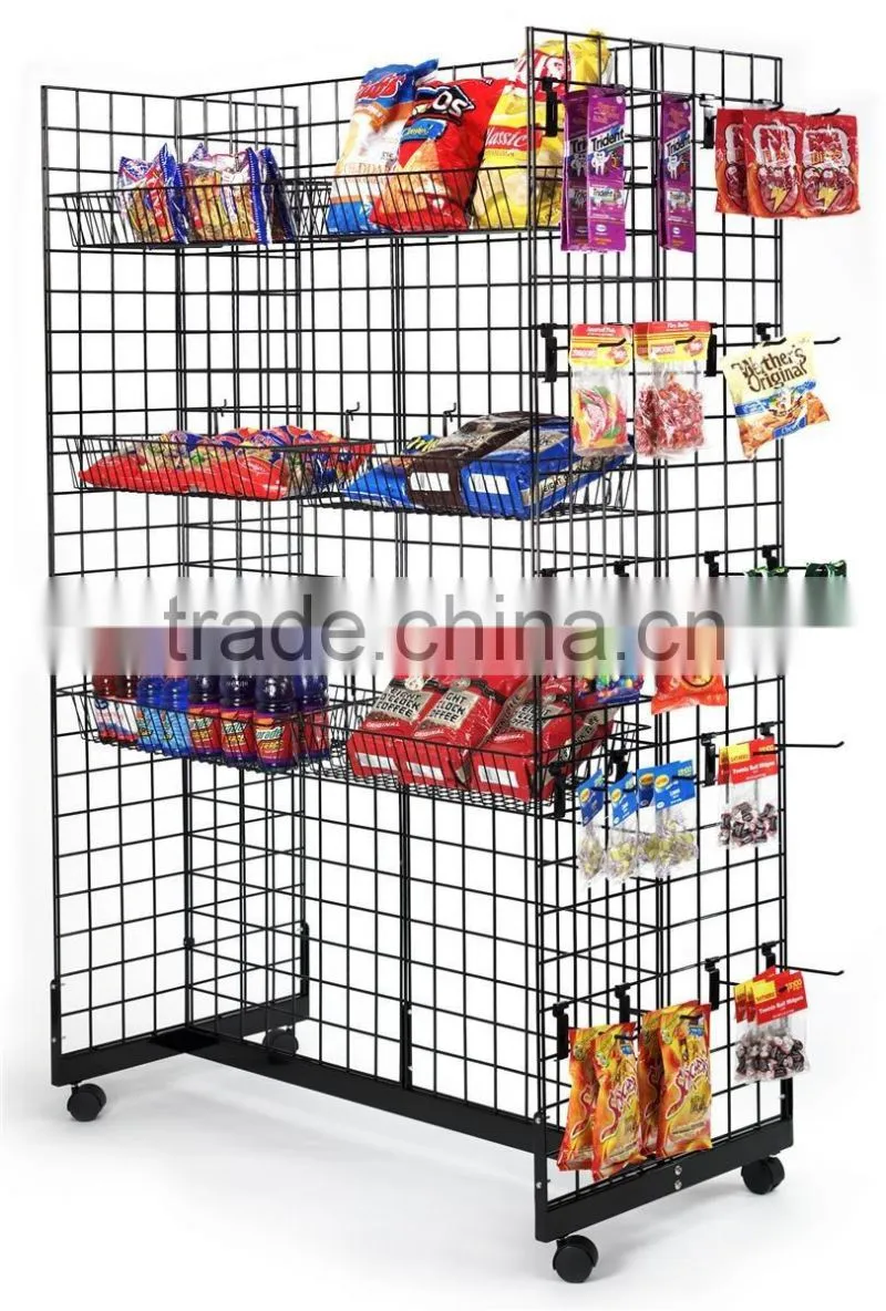 Customized Gridwall Gondola Fixture with Baskets