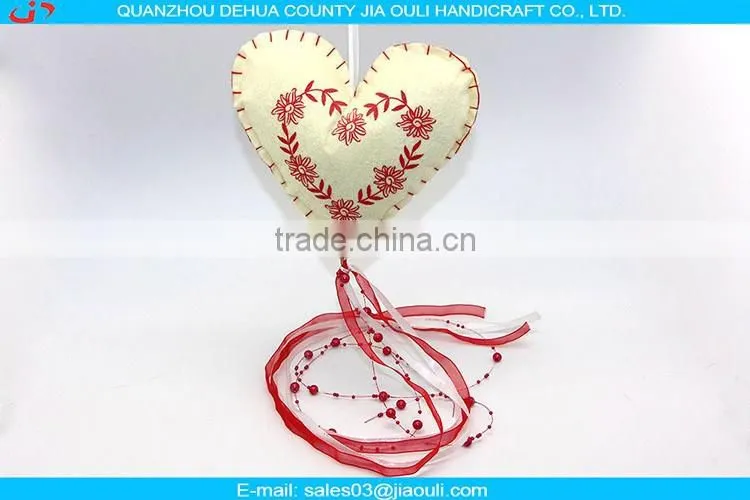 Hot sale Christmas decorations Felt hanging heart with LED