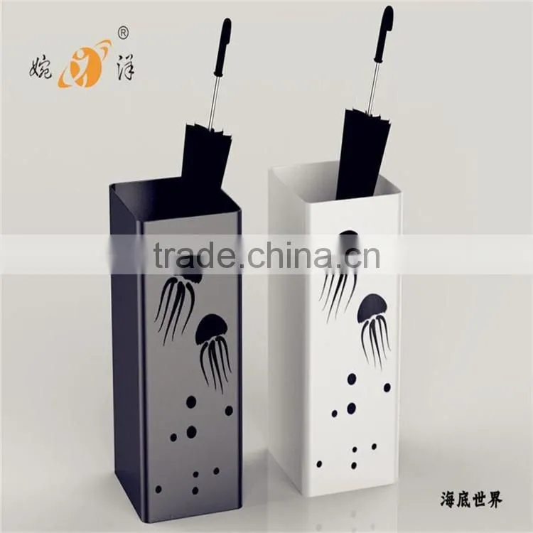 Handmade hotel indoor round hollow design metal umbrella stand holder