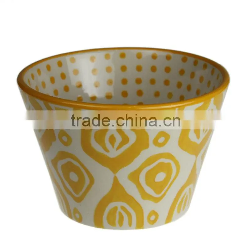 6"bule color hot sell large custom printed ceramic bowl