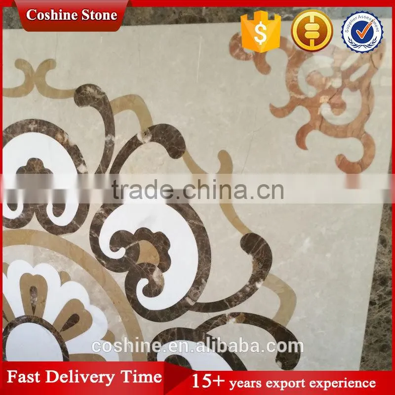 Elevator flower waterjet marble tiles design floor pattern