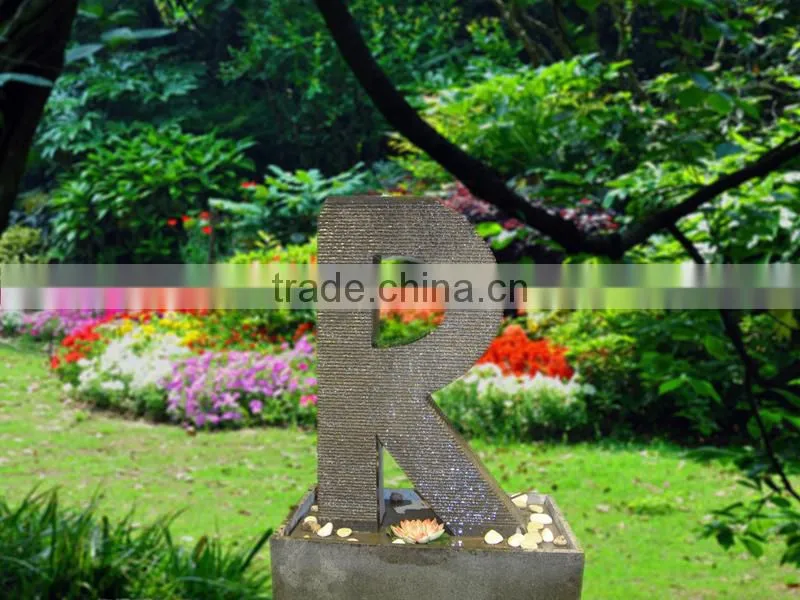 A~Z letters stone fountain waterfall home garden decor