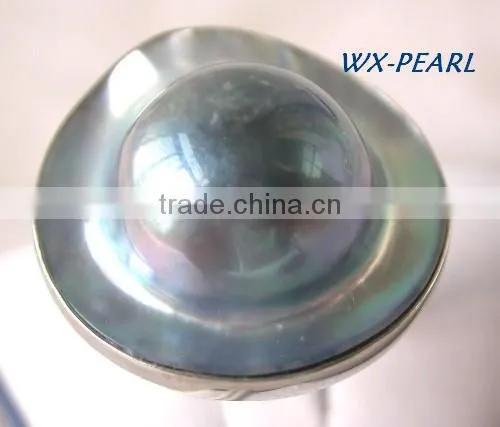Latest Design Fashion Yellow Gold Lady Pearl Ring