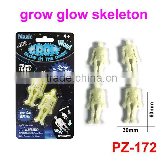 Plastic Grow and Glow Skeleton Toys