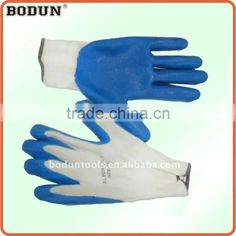 A1001 DKG-04 colorful rubber palm and fingertips coated nylon gloves