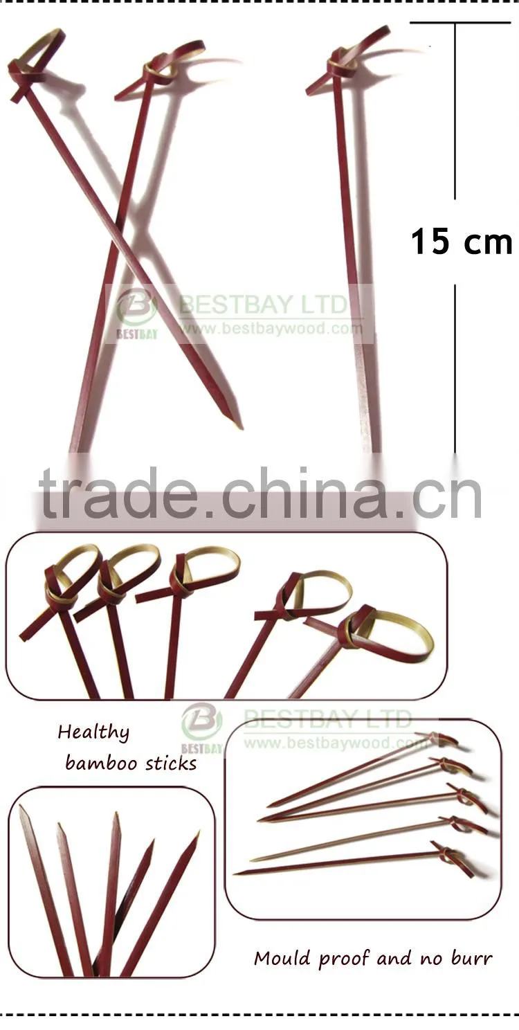 bamboo knot skewer green,black,red color