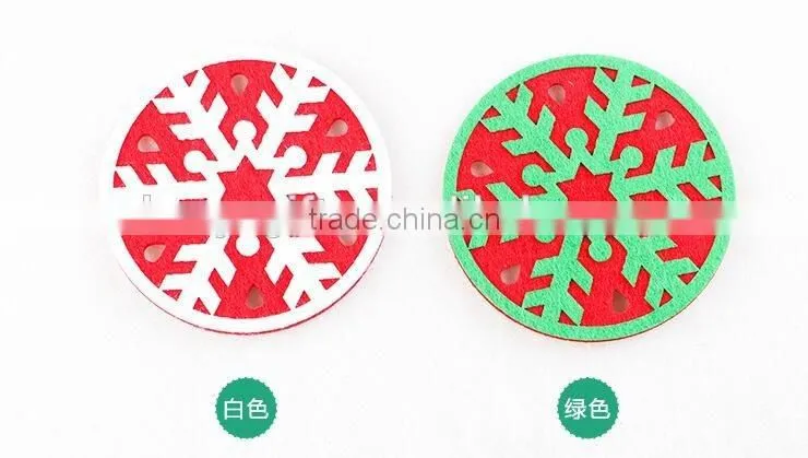 New Year Gifts Colorful Round Christmas Cartoon Fabric Coaster Wholesale