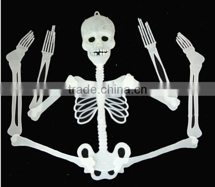 Halloween decorative glow plastic human skeleton