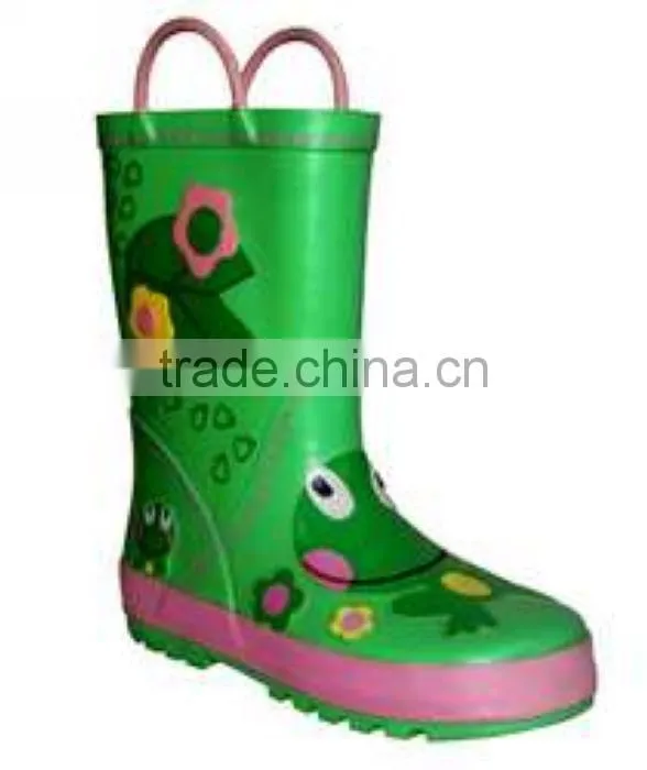 cheap cute high top rubber rain boot with handles