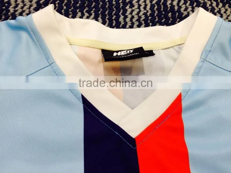 Hot 2014 popular design white football jersey, top grade soccer uniform