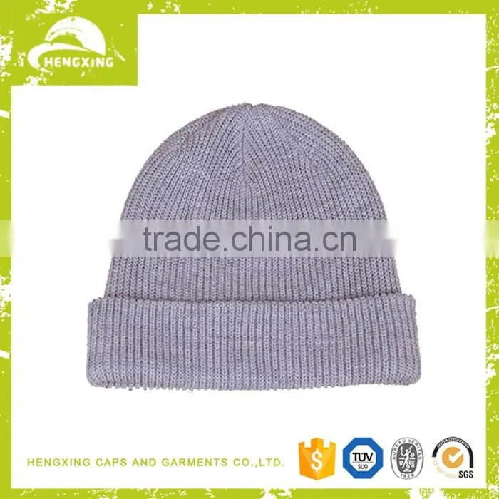 Wholesale new 100% wool custom printing beanie/fashion free knitted beanie hat pattern