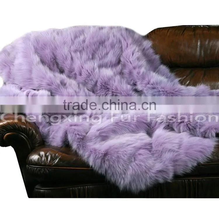 CX-D-123 Home Decora Patchwork Fox Fur Throw Blanket