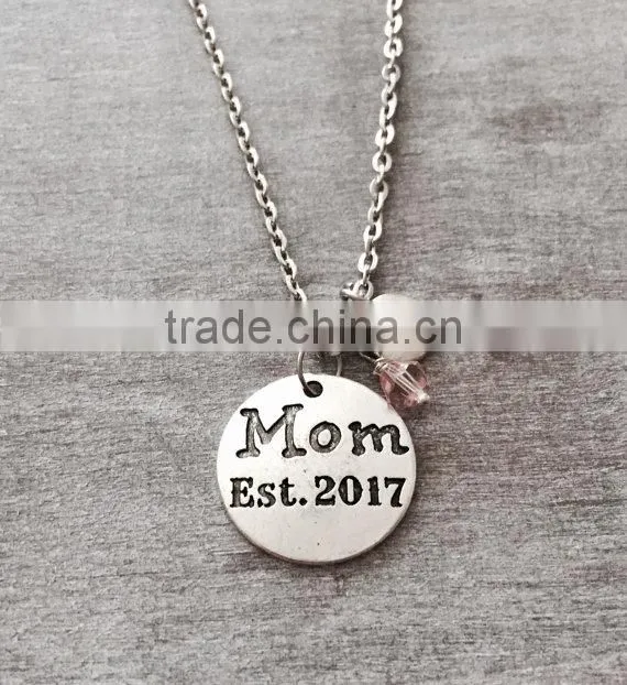 Mothers necklace new mom necklace birth name necklace new mom jewelry, name necklace, personalized mommy necklace 2016