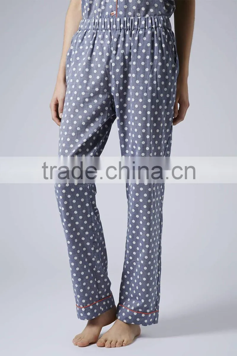 Dot all over printed cotton pyjamas women