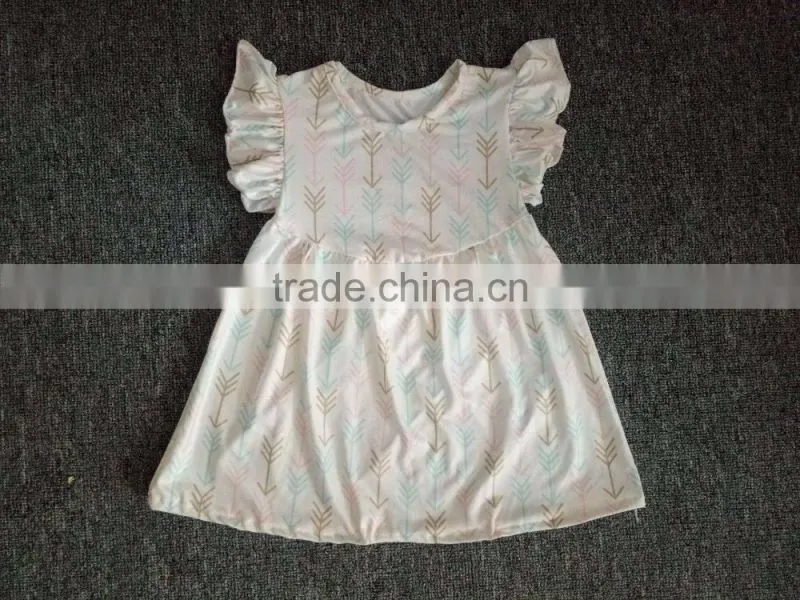Arrow cotton printed Unique baby girl party dress children clothing 2017 princess formal dress BY-D127