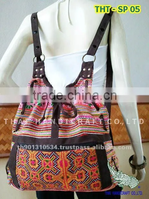 Embroidered HMONG HILL TRIBE Backpack School Bag Travel Bag Unisex Bag