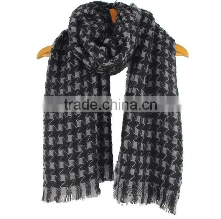 Women Soft Fringe Winter Plaid Cashmere Scarf