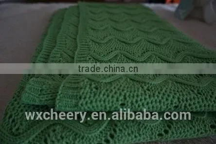 super soft 100% Cotton/bamboo/chenille /acrylic/polyester Knitted / Jacquard throw Blanket