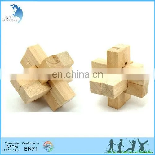 Educational Chinese Square Block Cube 3D Wooden Puzzle