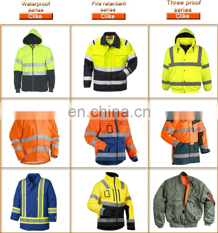 Nomex IIIA Aramid Flame retardant High visibility winter jacket workwear uniforms with reflective tapes
