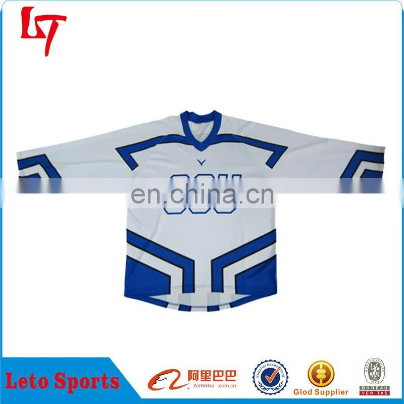 dry heat transfer ice hockey jersey custom team white polyester hockey shirts/apperal