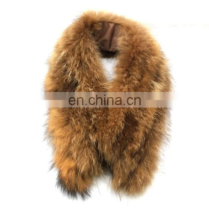 Natural Top Quality Color Real Raccoon Fur Collar for Jackets