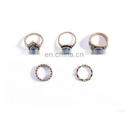 5PCS/Set Fashion Jewelry Gold Plated Turquoise Above Knuckle Ring Midi Ring