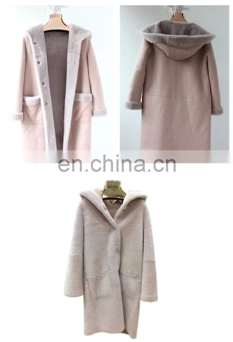 Wholesale New Style Cheap Beautiful Sheep Fur Made Winter Coat Girls