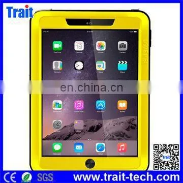100% Brand Waterproof Shockproof Powerful Metal Aluminium Gorilla Glass Hybrid Case for iPad Air 2,waterproof gorilla glass alum