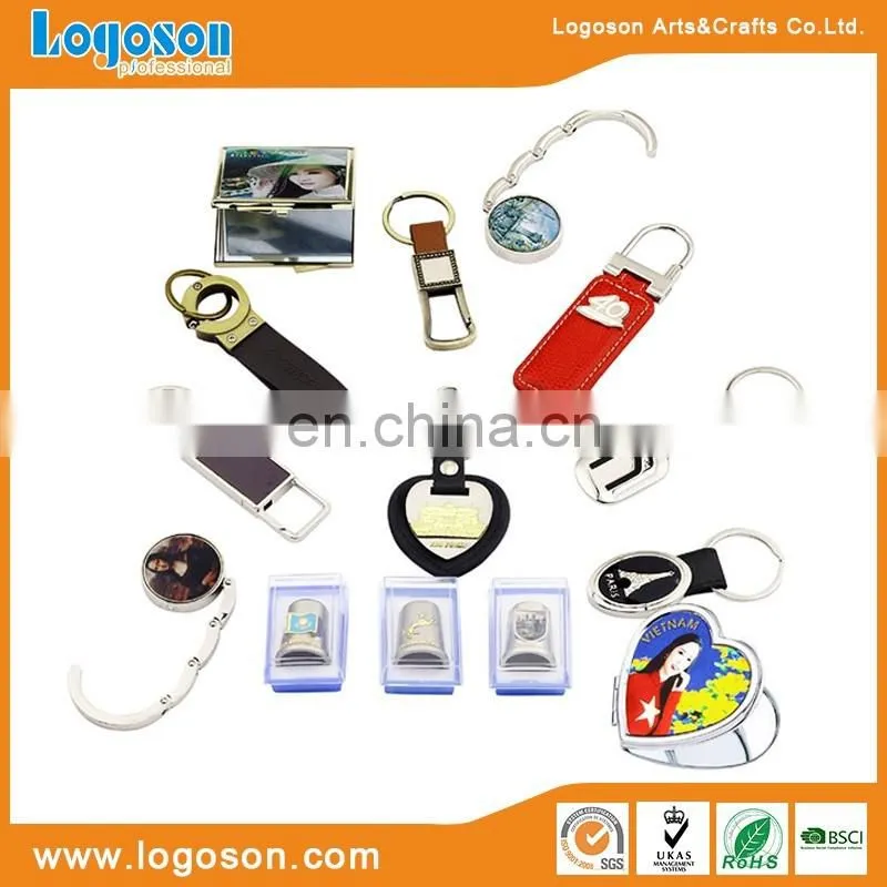 Promotional Cheap Price Souvenir Custom Metal Leather Keyring